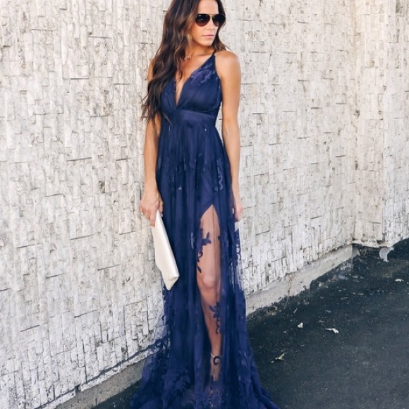 luxxel tulle maxi dress